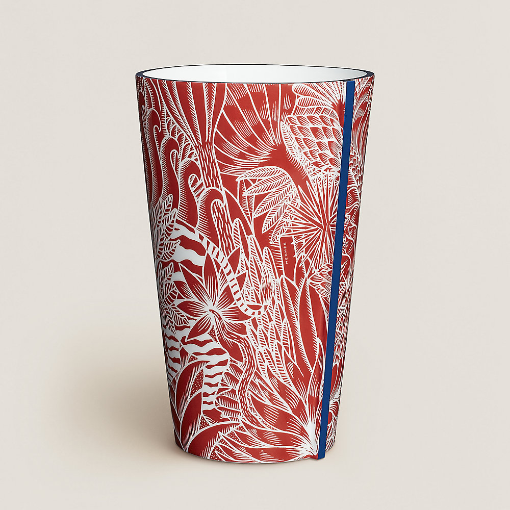 Perimetre Zebre Camoufle high vase, large model | Hermès Singapore
